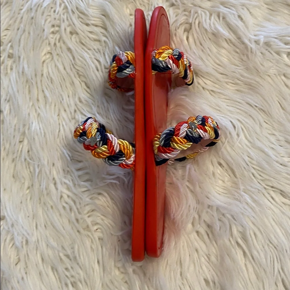 Kate Spade Red and Gray Braided Strap sandals size 8.5 excellent condition - Picture 6 of 12